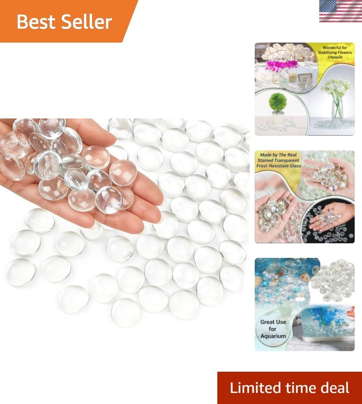 Elegant 5 LB Clear Pebbles for Vases – 400 Multi-Purpose Glass Gems for Events