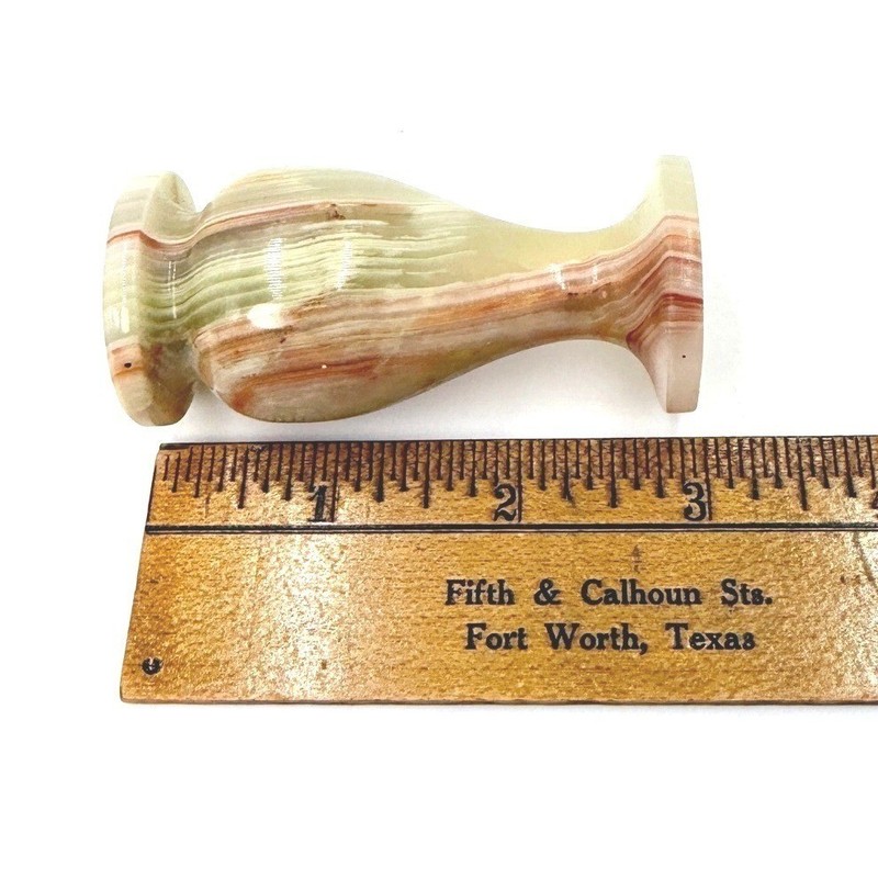 Vintage Miniature Earth Tones Onyx Stone Bud Vase Polished Marble Decor gallery