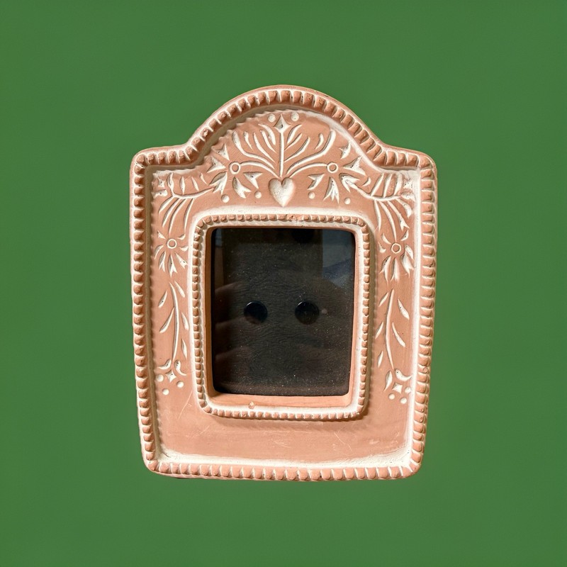 4.5”x6″ Terra Cotta Tabletop Picture Frame, Kickstand, Southwestern Boho