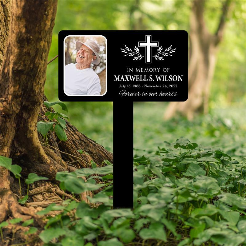 Memorial Cross Stake, Memorial Plaque Stake, Personalized Memorial Maker gallery