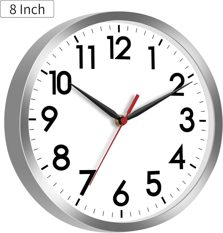 Wall Clock, Modern Small Wall Clocks Battery Operated 8 Inch, Silent Non-Ticking gallery