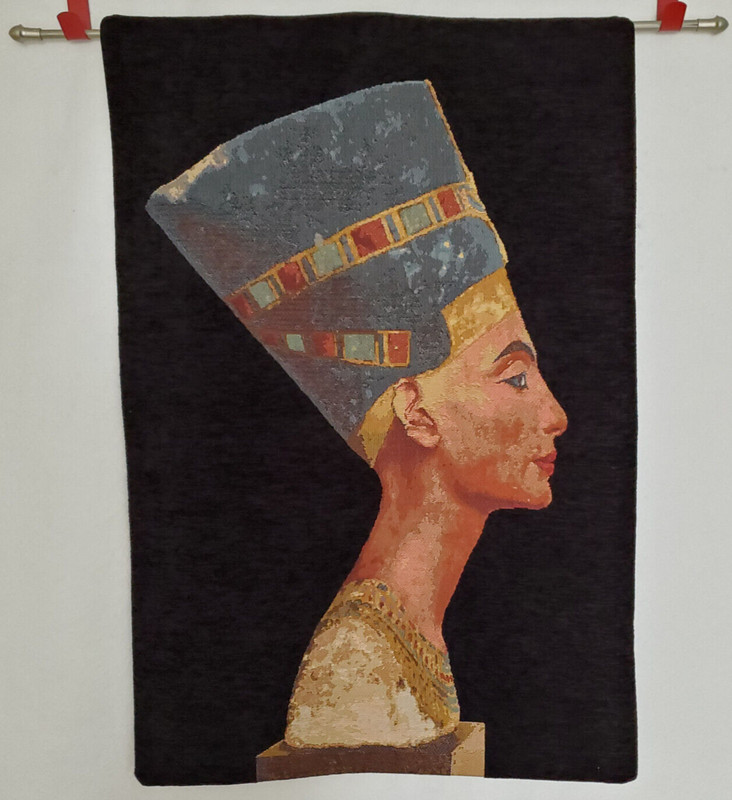 Queen Nefertiti Tapestry Wall Hanging Madrid Oriental Weavers Egypt 34x23" Rare gallery