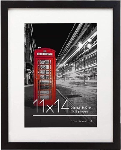 7PACK 11×14 Black Picture Frame – Displays 8×10 With Mat & 11×14 Canvas