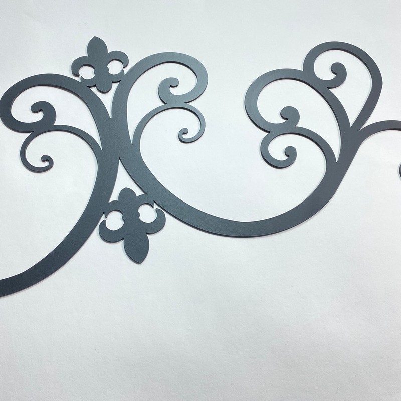 Wrought Iron Metal Scrolled Door Wall Decoration Plaque Art 24 x 9.5 inch 2mm gallery