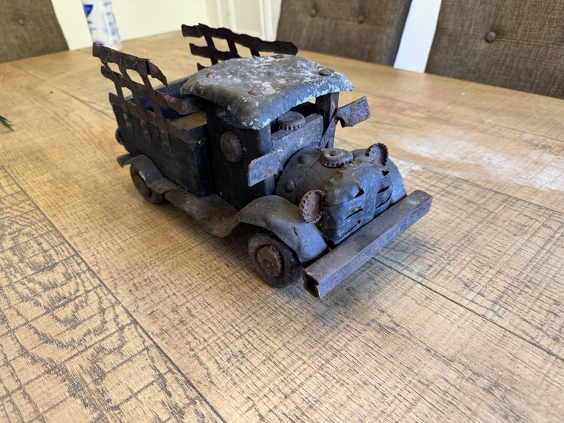 Folk Art Handmade Farm Pickup Truck Rustic Metal & Wood MCM Charles Marcak 🥇 gallery
