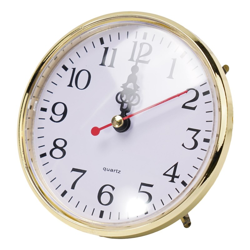Clear Lens 110MM Quiet Sweep Quartz Clock Insert Gold Trim And Silent Movement gallery