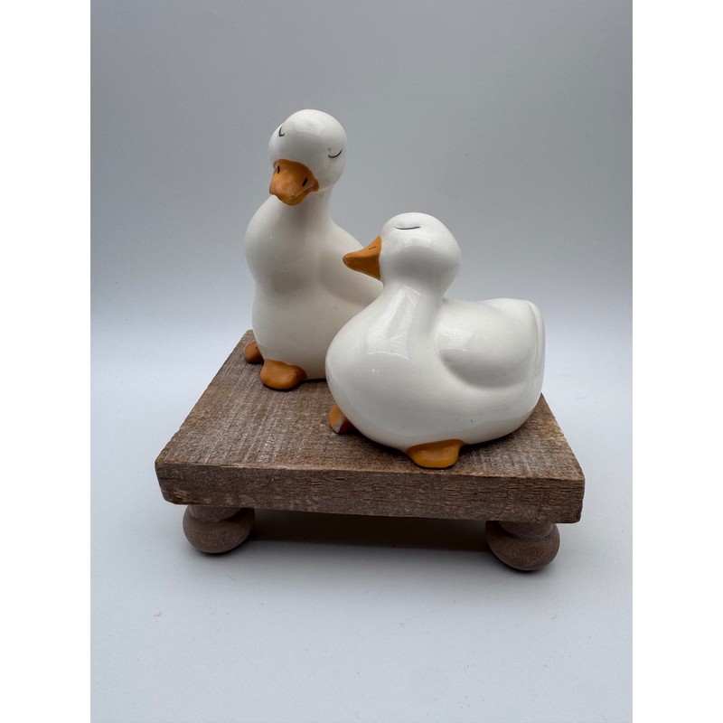 Vintage Ceramic Duck Goose Figurines Set of 2