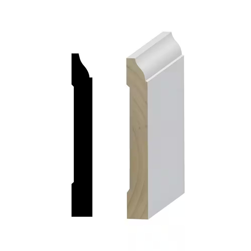 Pine Baseboard Molding 4 1/4in x 96in Primed Finger Joint 3 Pack 24ft Trim