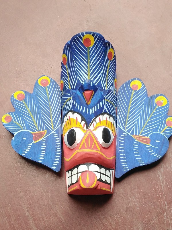 Srilanka traditional wooden hand corved traditional mayura raksha yaka