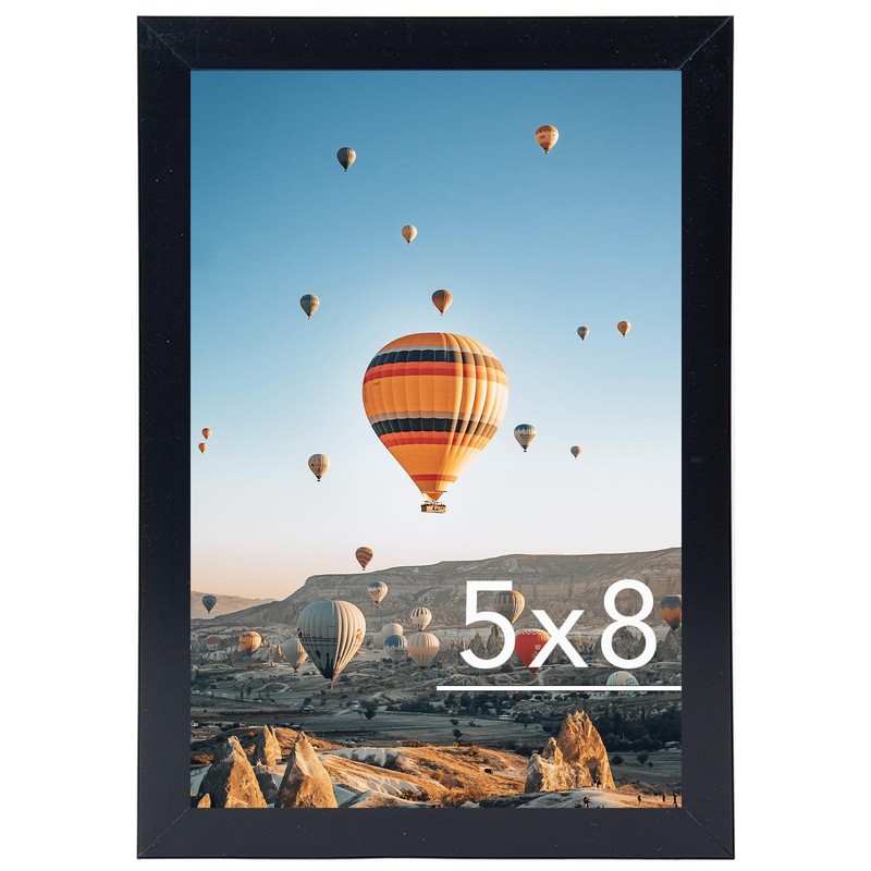 5×8 Picture Frame Black for Wall Hanging or Tabletop Horizontally or Vertically