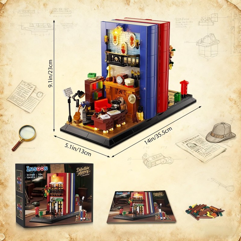 Detective Agency Bookends Building Blocks Insoon SC9956 1241 pcs Ages 10+ READ gallery