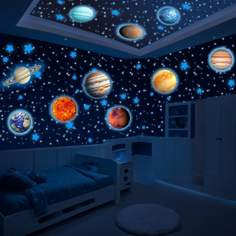 Glow in the Dark Stars and Planets – 534 pcs with Constellation -Book | Solar…