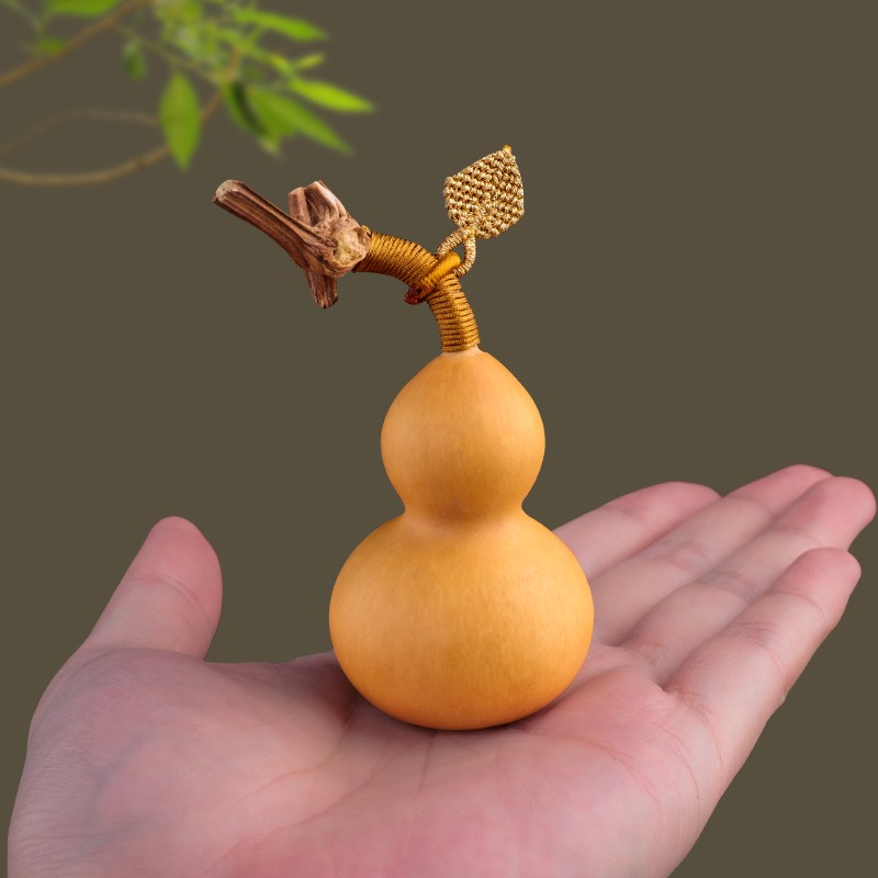 7cm Exquisitely Natural Gourd Ornaments Golden Leaf Ornament Handicraft