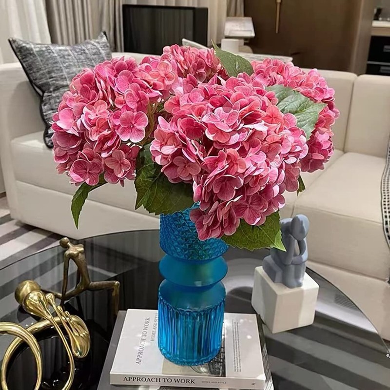 3pcs 25in Artificial Realistic Hydrangea Flowers 3D Real Touch 25in Extra Long gallery