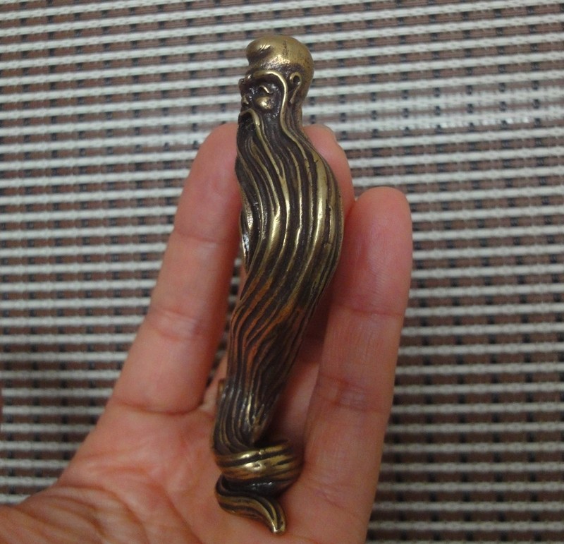 Vintage Style Solid Brass Longevity Old Man Figurine Statue for Home Decor gallery
