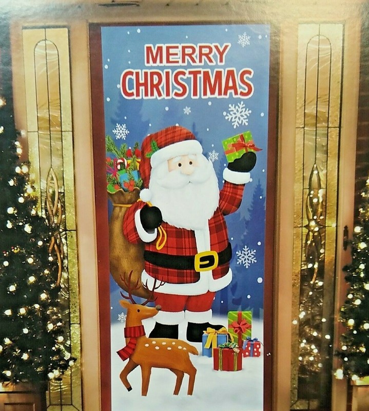 Santa Merry Christmas In Door or Outdoor Christmas panel New Size 30 x 72 Inches