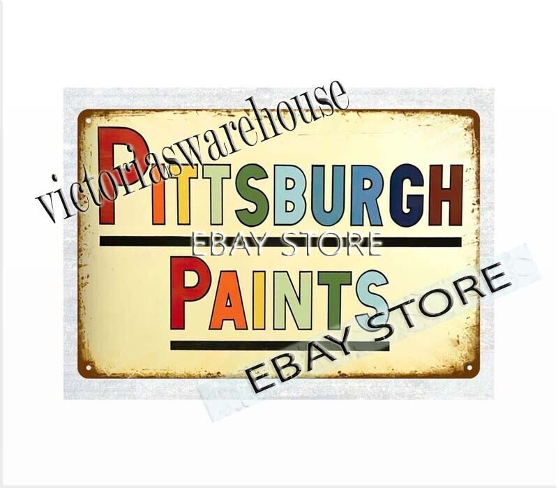 bar club discount plaques Pittsburgh Paints metal tin sign