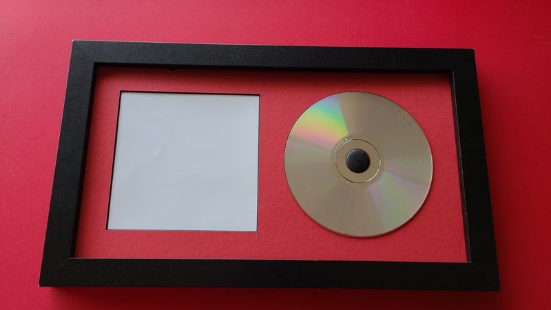 CD Display w/ RED Mat Complete W/ 1″ Wide Black Frame 7X12