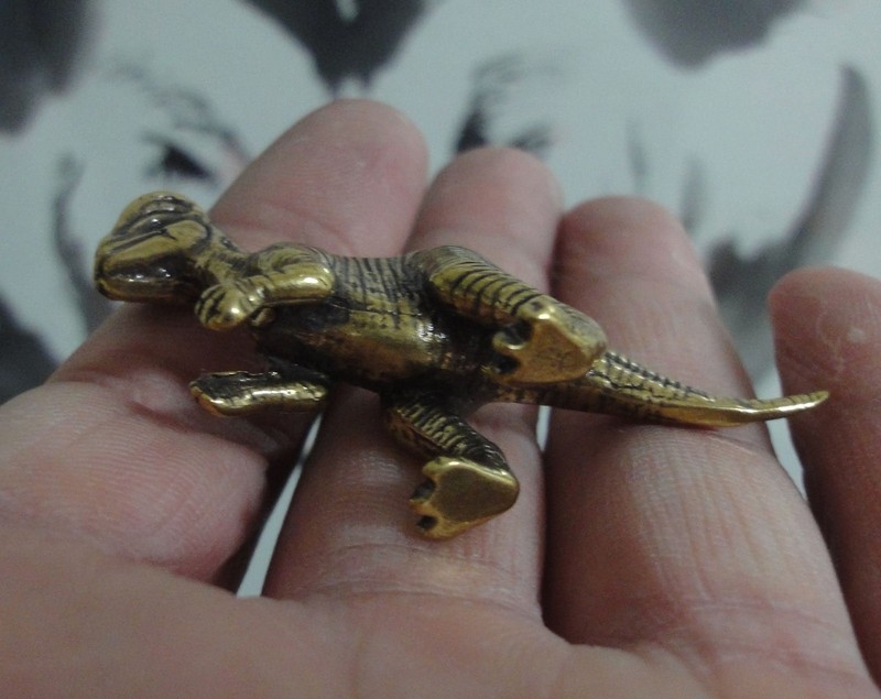 Vintage Style Solid Brass Dinosaur Statue Figurine Home Ornament Toy gallery