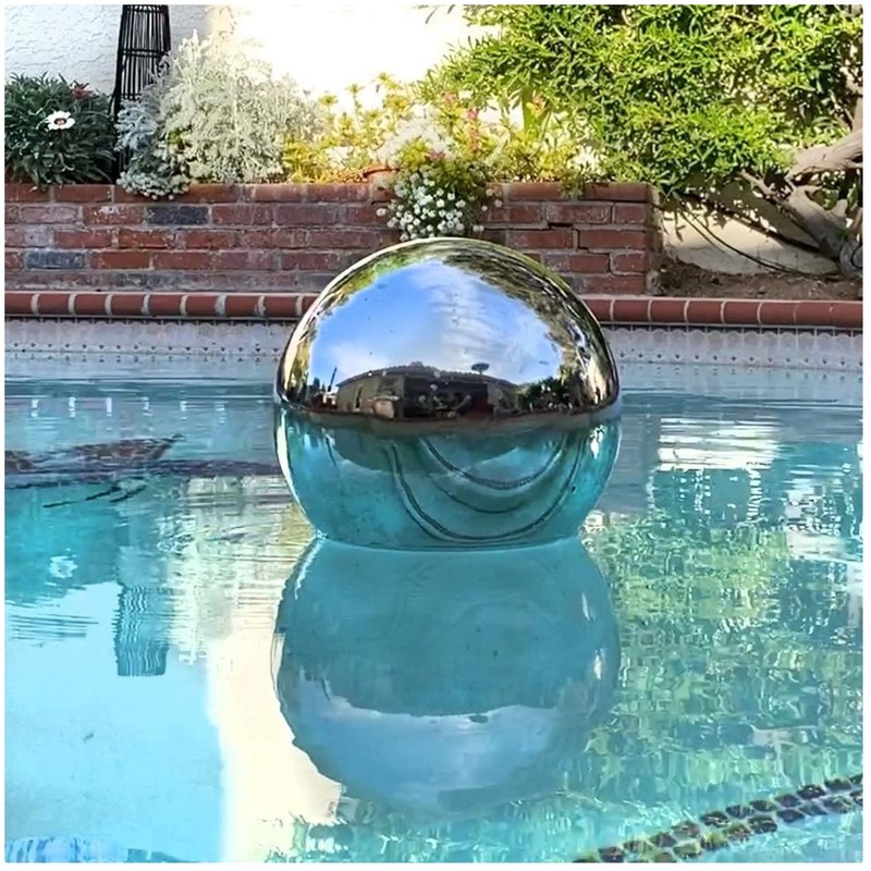 Water Resistant Silver Gazing Ball – 10″ Stainless Steel