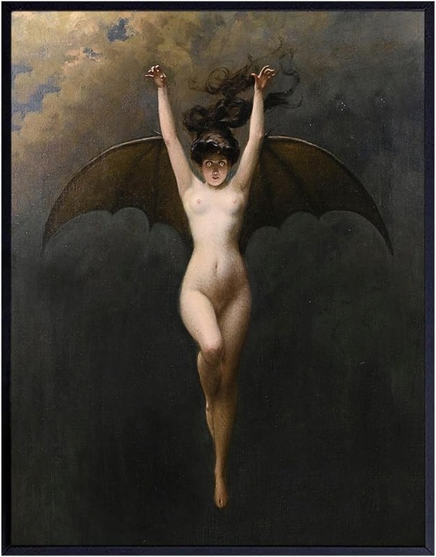 Gothic Wall Decor for Women 11×14 – Creepy Bat Wall Art for Wicca, Wiccan, Gypsy