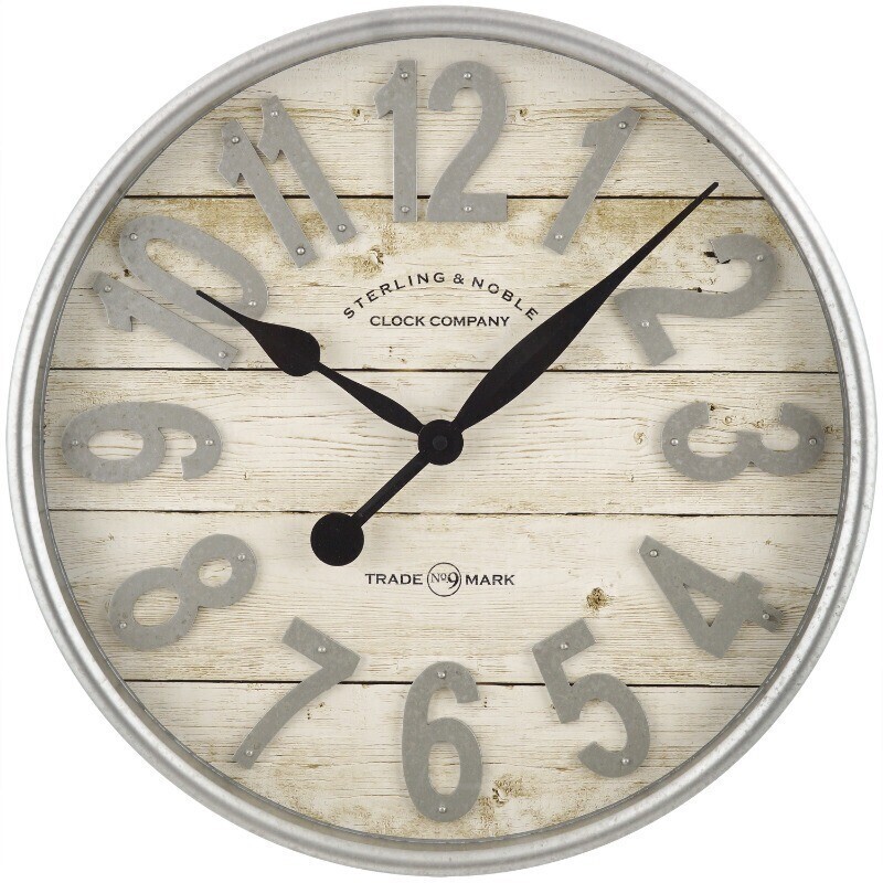 20″ Raised Farmhouse Analog Wall Clock Indoor Arabic Battery Not Included New