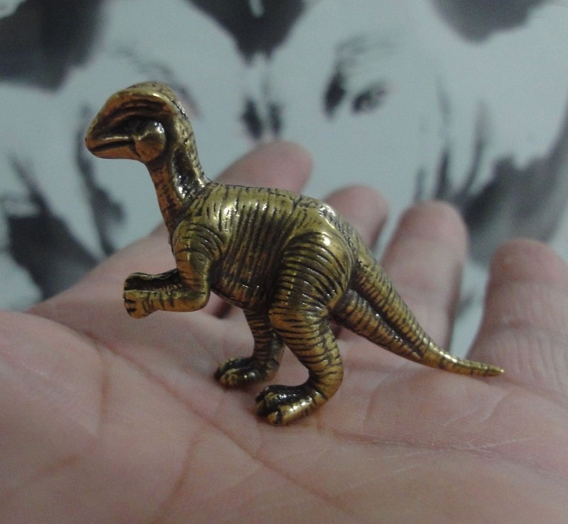 Vintage Style Solid Brass Dinosaur Statue Figurine Home Ornament Toy gallery