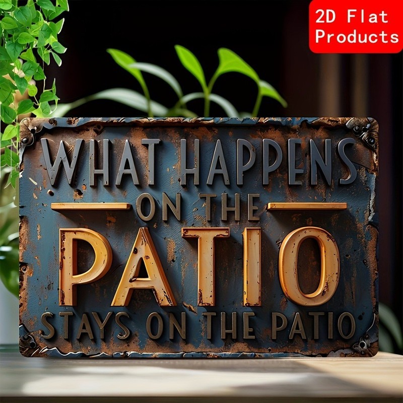Tin Signs Vintage What Happens on the Patio Metal Signs Cafe Home Bar Pub Cafe