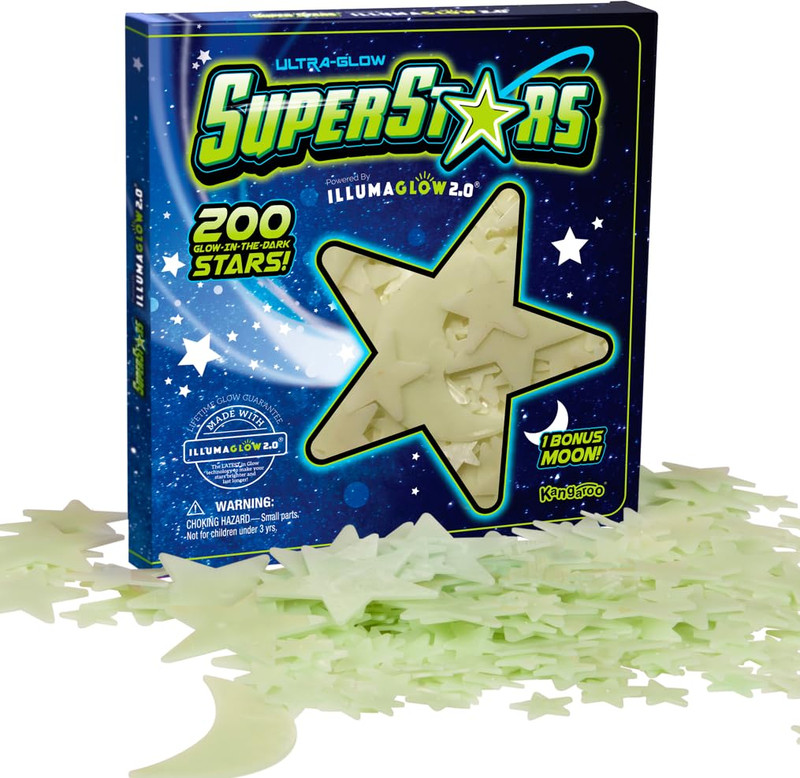 Glow in the Dark Stars – Includes Installation Material and Star Map, 200 Glowst