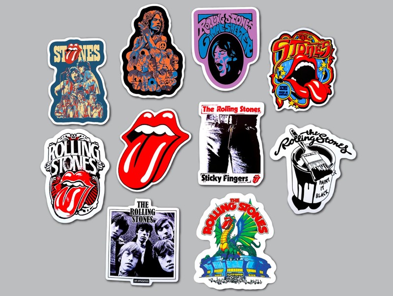 Rolling Stones Vinyl Sticker Lot (10 Stickers) 60’s 70’s hard led zeppelin