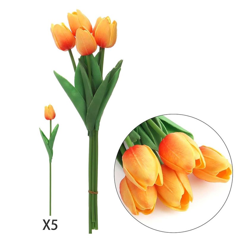 5-20pc Artificial Tulip Flowers Fake Flower Bouquet for Wedding Party Home Decor