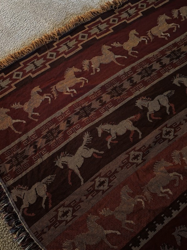 Southwest Horse Oversized Tapestry Throw 88×98″