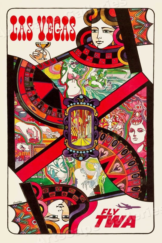 1960 Las Vegas Vintage Style Travel Poster – 24×36