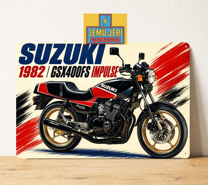 1982 Suzuki GSX400FS Impulse Vintage Metal Tin Sign Poster 20x30cm