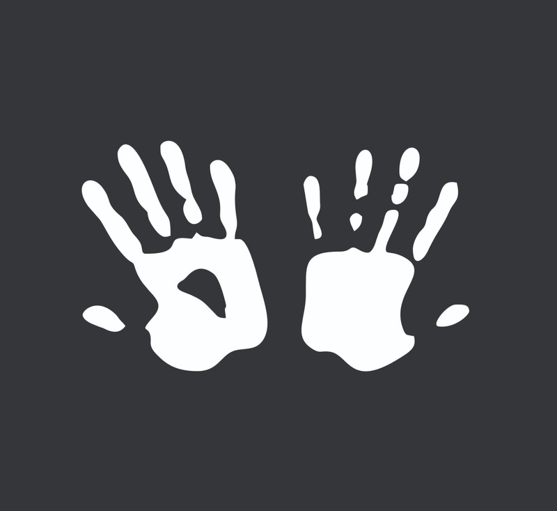 Handprints Vinyl Decal – 35+ Colors, Many Sizes, Weatherproof Premium Vinyl