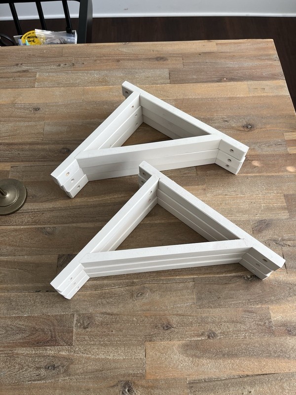 6 IKEA Ekby Valter 11” Wall Shelf Brackets Pine Painted White 566.961.09