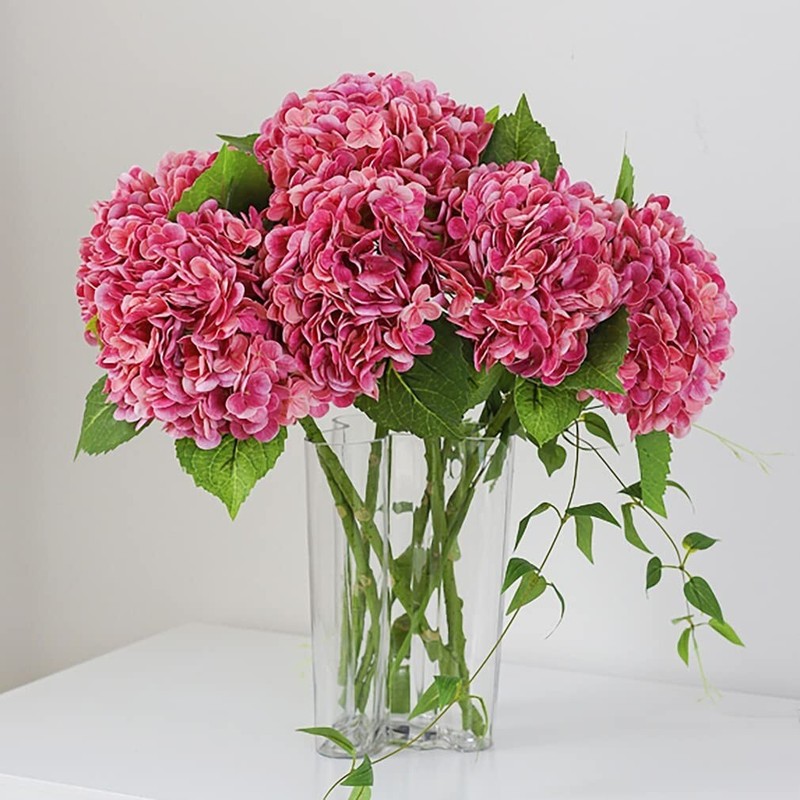 3pcs 25in Artificial Realistic Hydrangea Flowers 3D Real Touch 25in Extra Long gallery