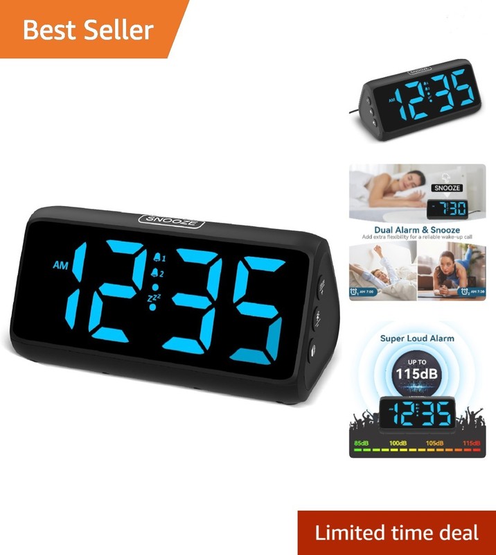 Stylish Tabletop Alarm Clock with Loud Alarm and Adjustable Features for Seniors