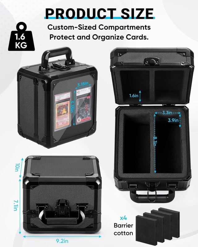 Graded Card Storage Box with Display Window - Protable Aluminum Alloy Slab Ca... gallery