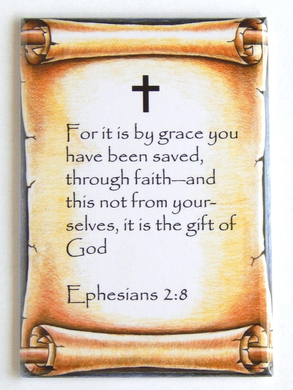 Ephesians 2:8 Bible Verse FRIDGE MAGNET christian catholic