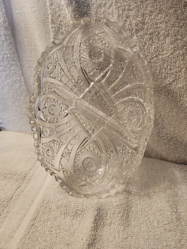 Imperial USA Leaded Crystal Divided Sawtooth Relish / Olive / Candy Dish gallery