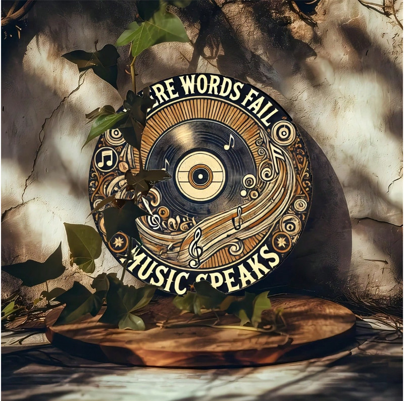 The Sound of Music Metal Sign Vintage Wall Decor 8" Round Aluminum Plaque gallery