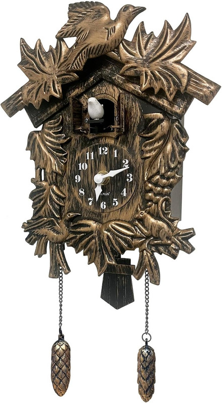 WALPLUS Chiming Cookoo Clock Brown Vintage Bird Flapping Cuckoo Clocks Volume Ad