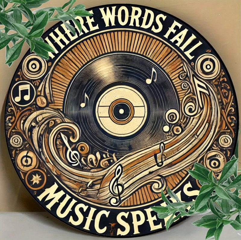 The Sound of Music Metal Sign Vintage Wall Decor 8" Round Aluminum Plaque gallery