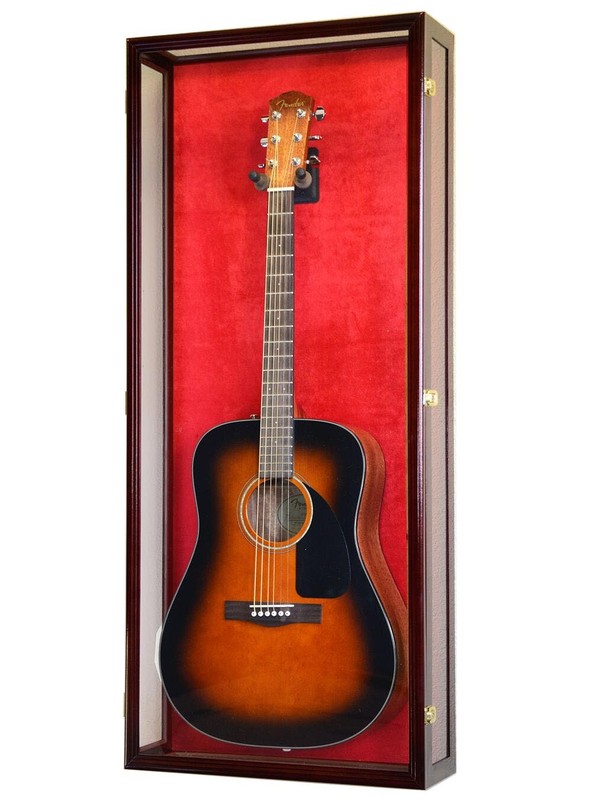 Clear Viewing Guitar Display Case Fender Acoustic Electric Bass Wall Rack Holder gallery