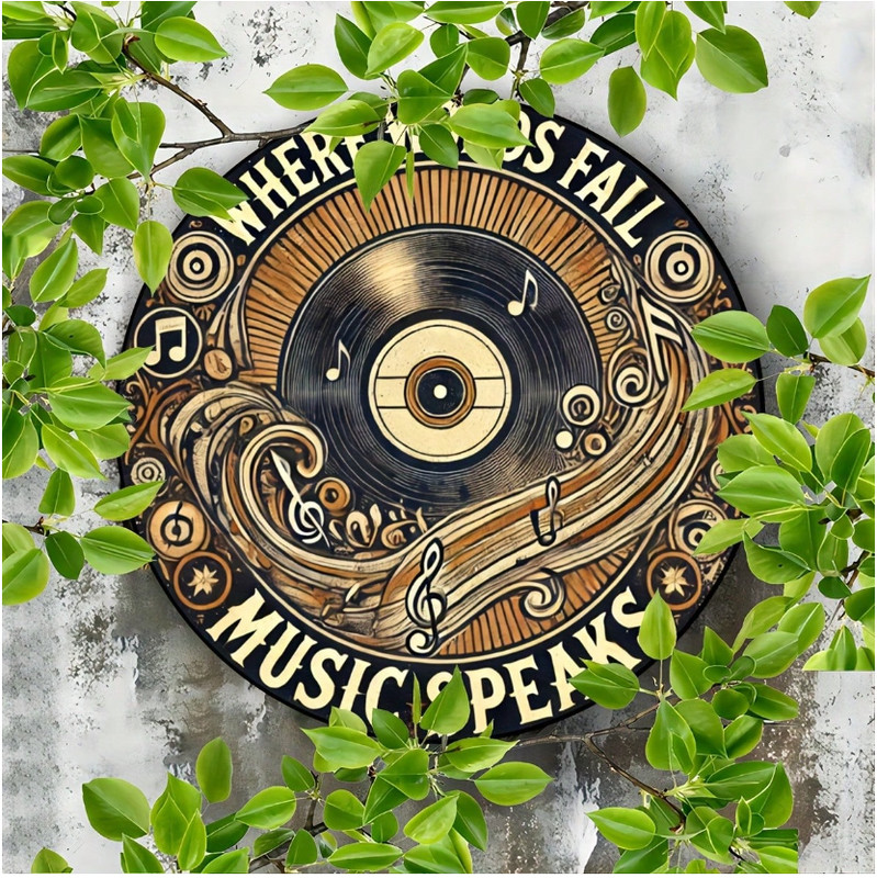 The Sound of Music Metal Sign Vintage Wall Decor 8" Round Aluminum Plaque gallery