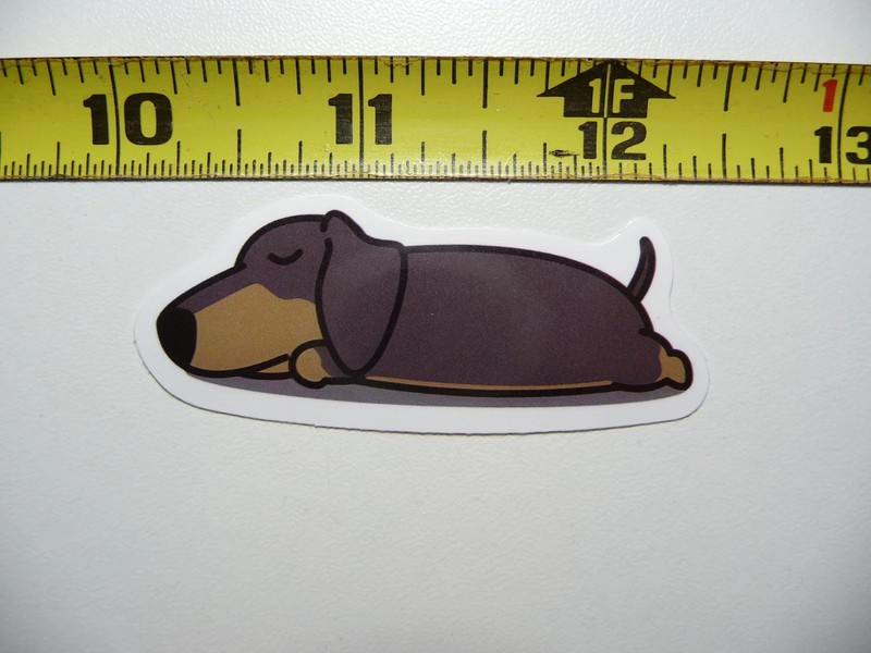 DACHSHUND SMALL STICKER DECAL PUDGY NAP TIME DOG SO PET PRIDE FUNNY