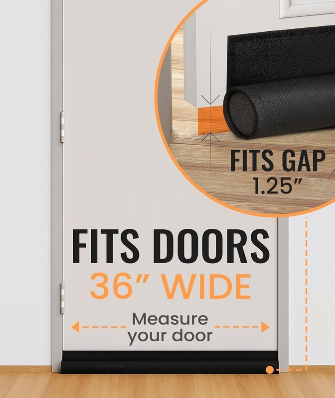 Everlasting Comfort One Sided Door Draft Stopper for Bottom of Doors - Quick Ins gallery