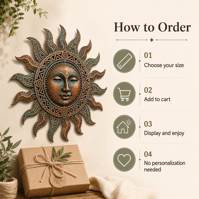 Rustic Sun Face Metal Wall Art, Wall Decor for Garden Fence, Patio, Boho Southwe gallery