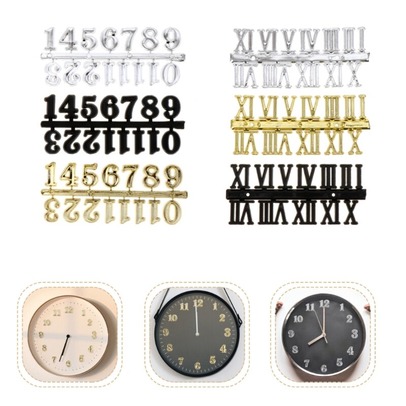 Clock Numerals Set Arabic Roman Number DIY Digital Clock Numbers for Replacement gallery